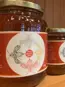 closeup of honey jars