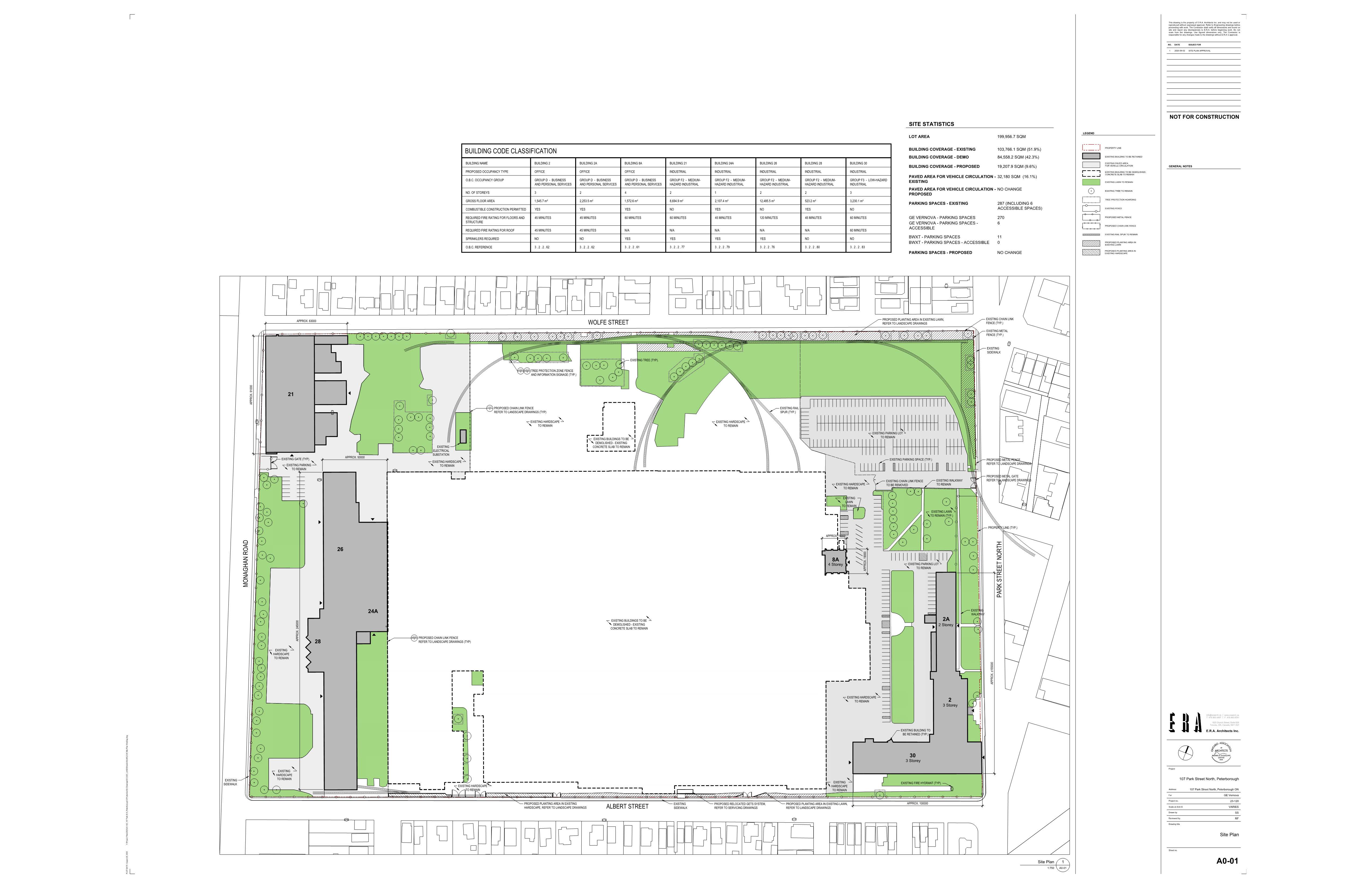 A landscape plan showing proposed site alterations.