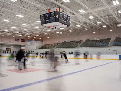 People skating indoors at Miskin Law Community Complex