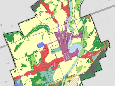 Map of official plan schedule areas