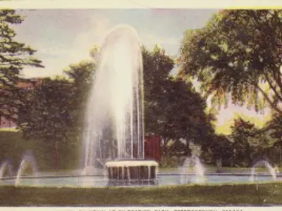 Fountain in 1933 at water treatment facility