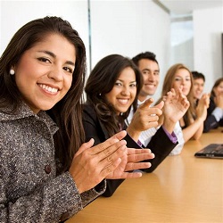 A group of people enjoying a corporate event