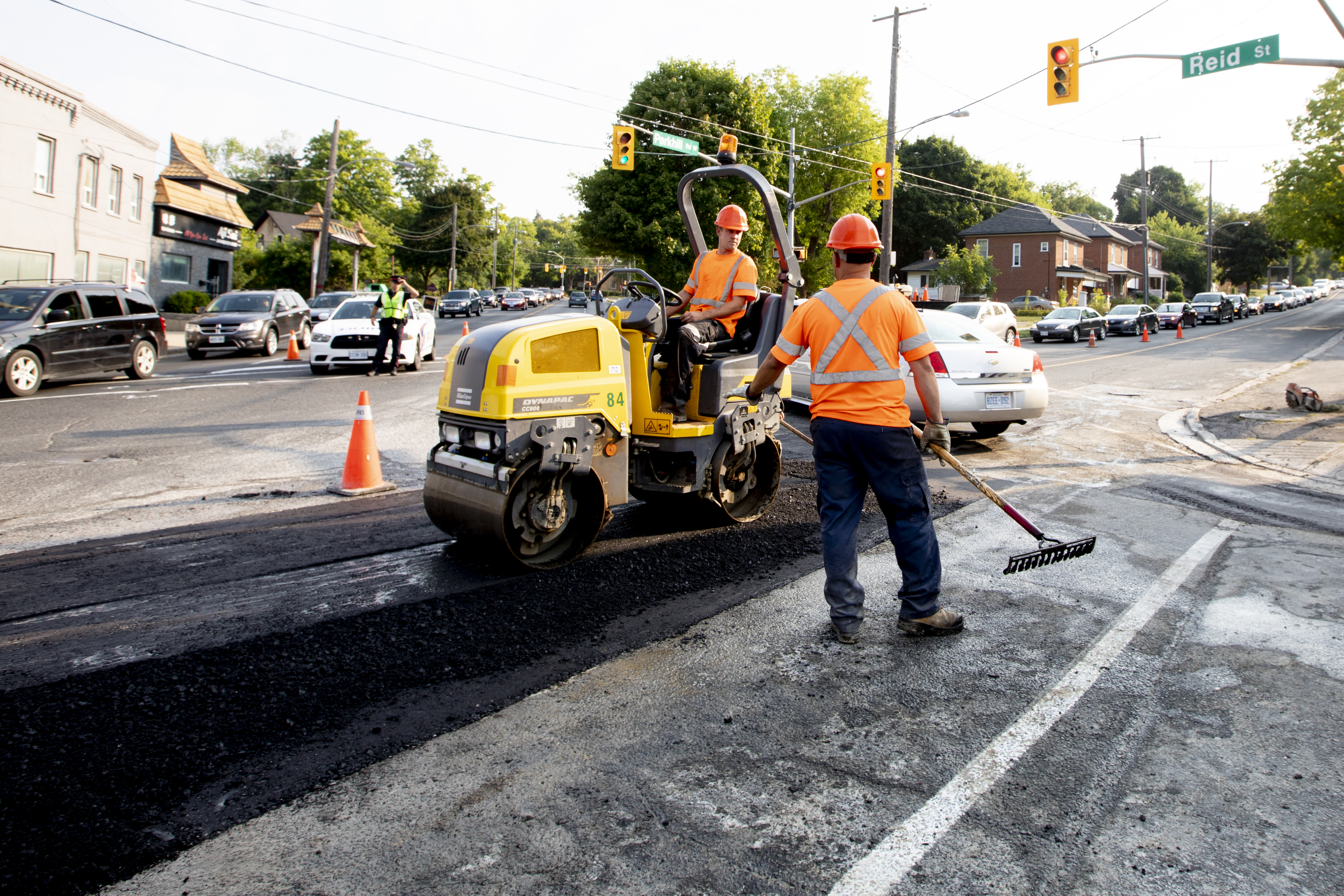 Construction workers on the job